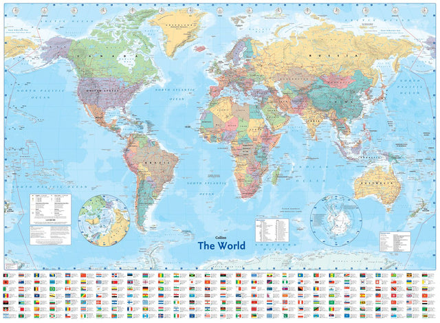 Collins World Wall Laminated Map