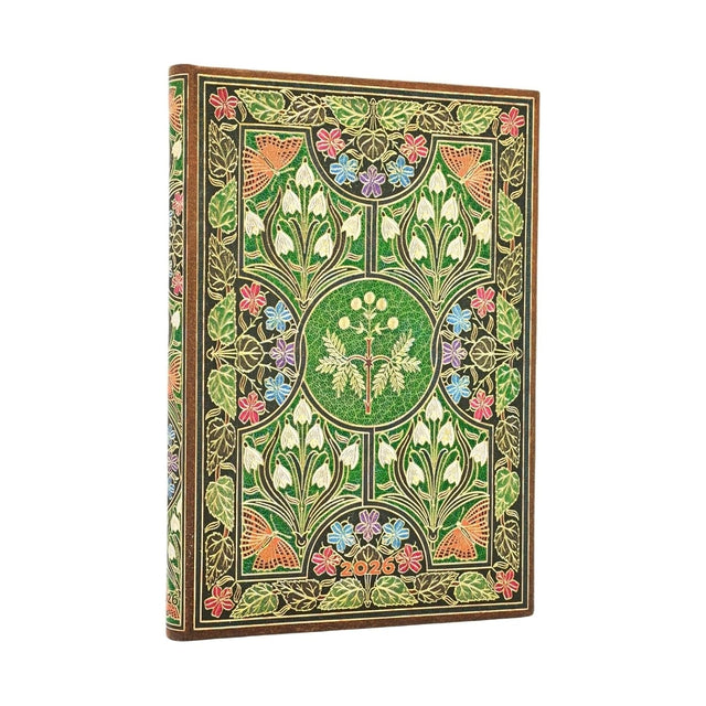 2026 Poetry in Bloom Midi 12-month Verso Hardcover Flexi Dayplanner 2026 (Elastic Band Closure)