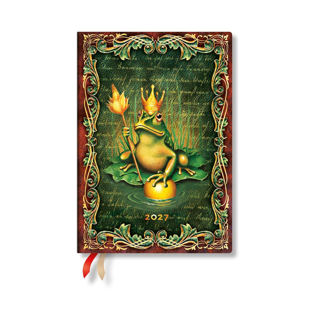 2027 The Brothers Grimm, Frog Prince (Fairy Tale Collection) Midi 12-Month Hardcover Dayplanner (Elastic Band Closure) Vertical