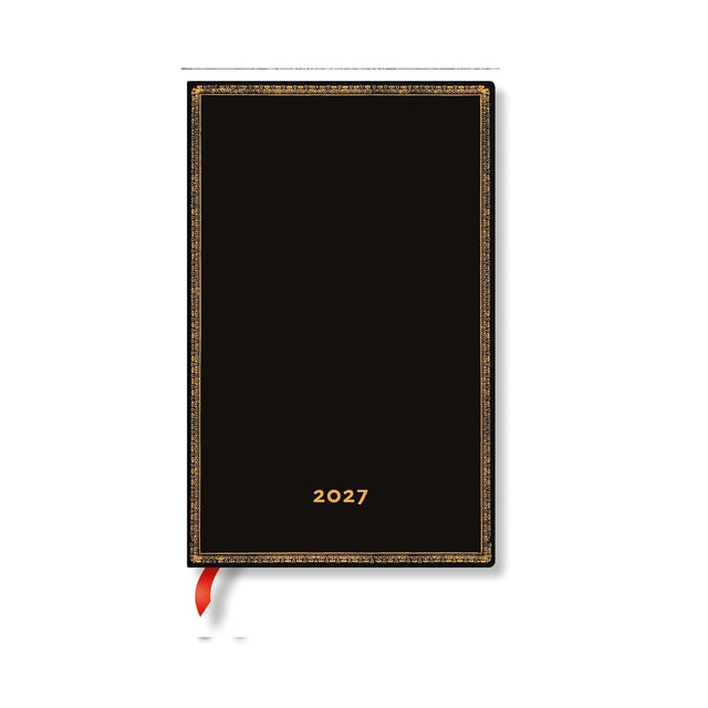 2027 Black Edition Maxi 12-Month Hardcover Dayplanner (Elastic Band Closure) Vertical