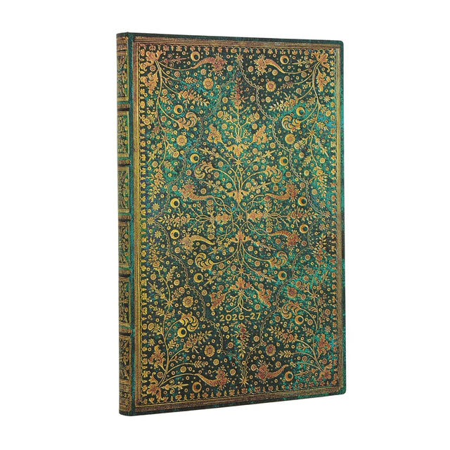 2027 Emerald Flower (Nature’s Grace) Maxi 18-Month Softcover Dayplanner (Elastic Band Closure) Vertical