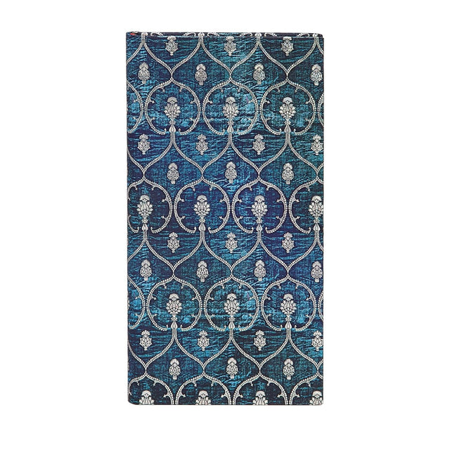 Blue Velvet Slim Lined Journal (Elastic Band Closure)