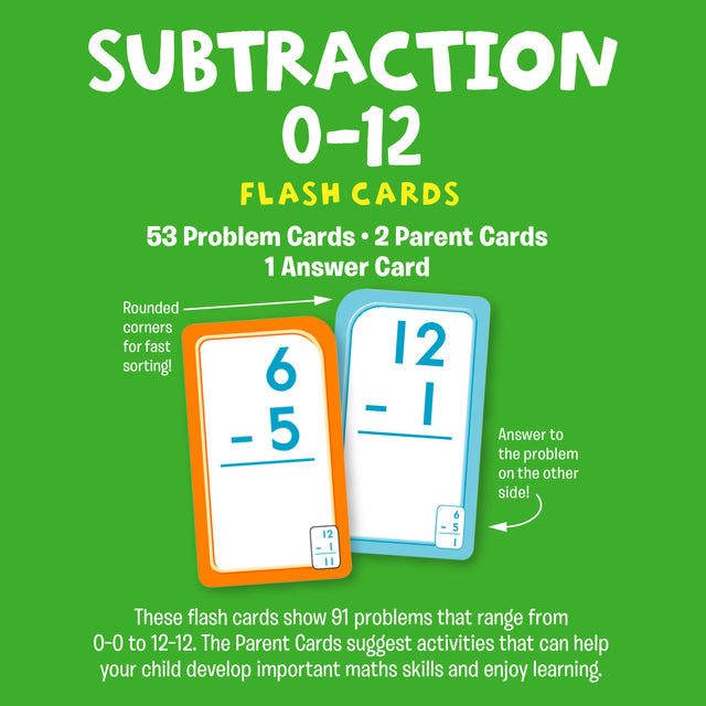 School Zone Flash Cards Subtraction 0-12