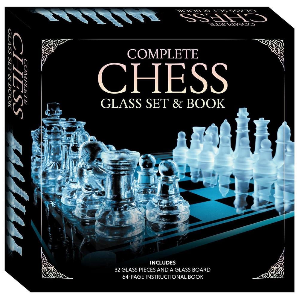 Deluxe Glass Chess Set & Book
