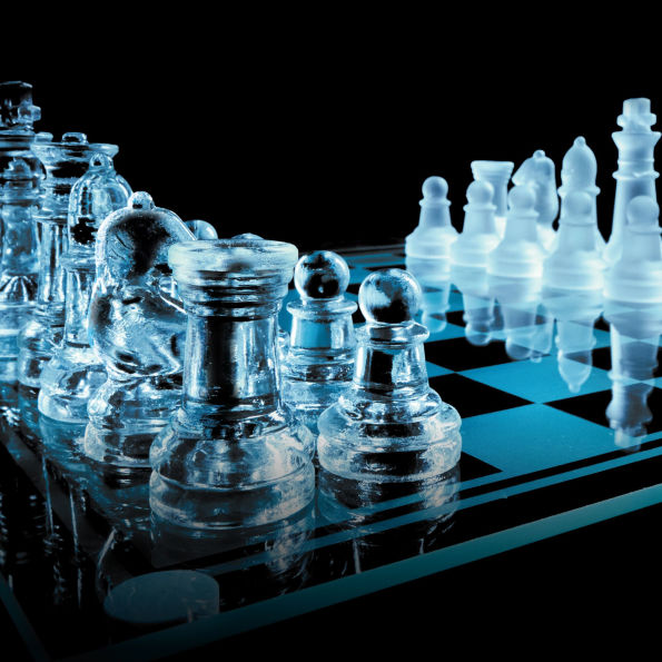 Deluxe Glass Chess Set & Book