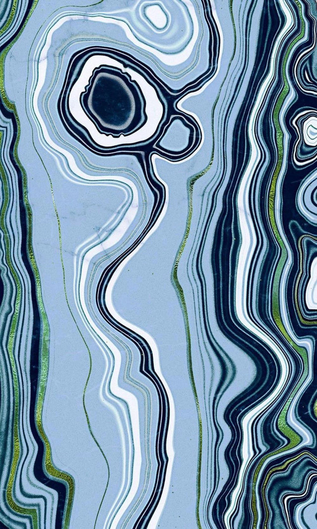 Blue Agate (Blank Lined Journal)