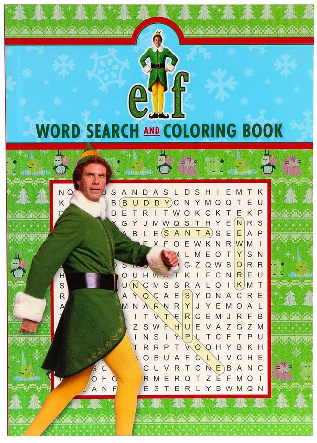 Elf Word Search and Coloring Book
