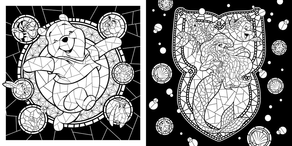 Disney: Stained Glass Adult Colouring Book and Puzzle (Starring Snow White: 1000 Pieces)