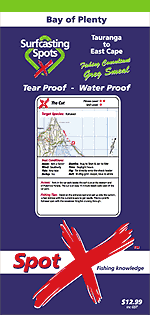 Spot X Bay of Plenty Surfcasting Map