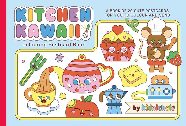 Kitchen Kawaii Colouring Postcard Book