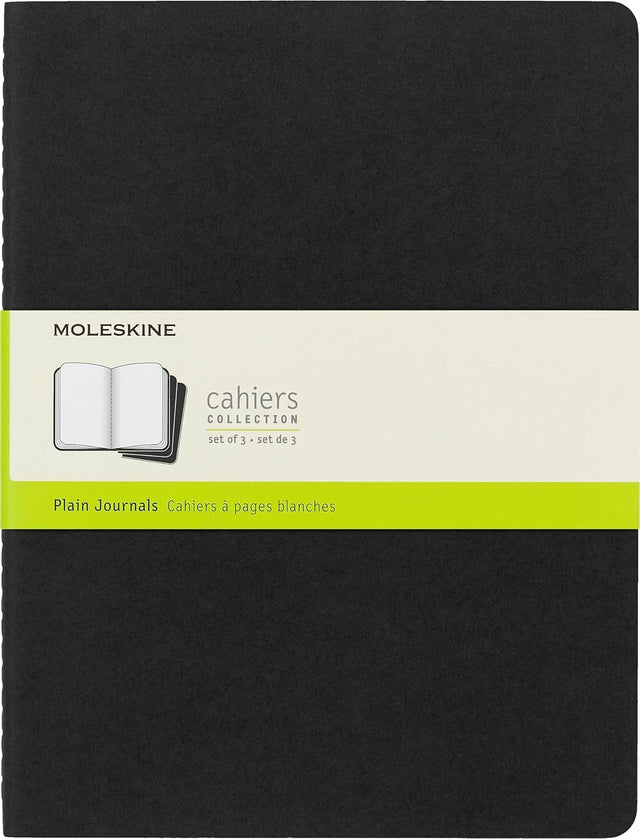 Moleskine Plain Cahier Xl - Black Cover (3 Set)