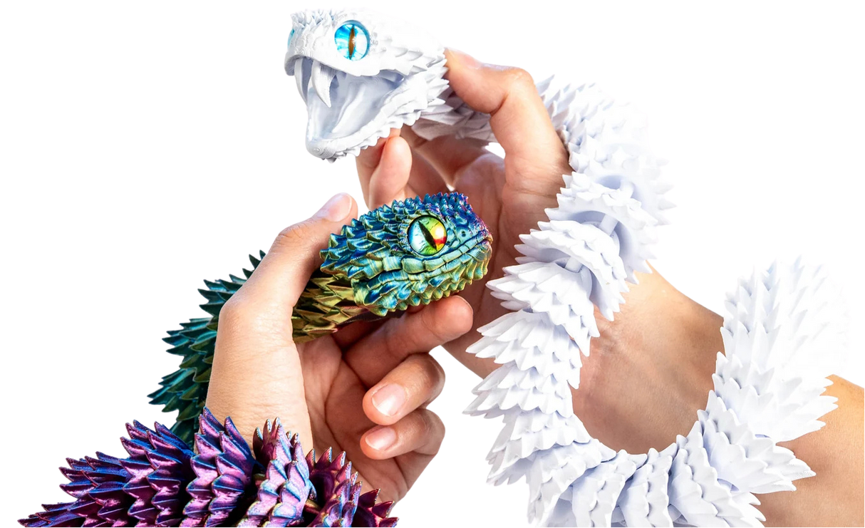 Turtle Creations: Bush Viper Snake - Pure White