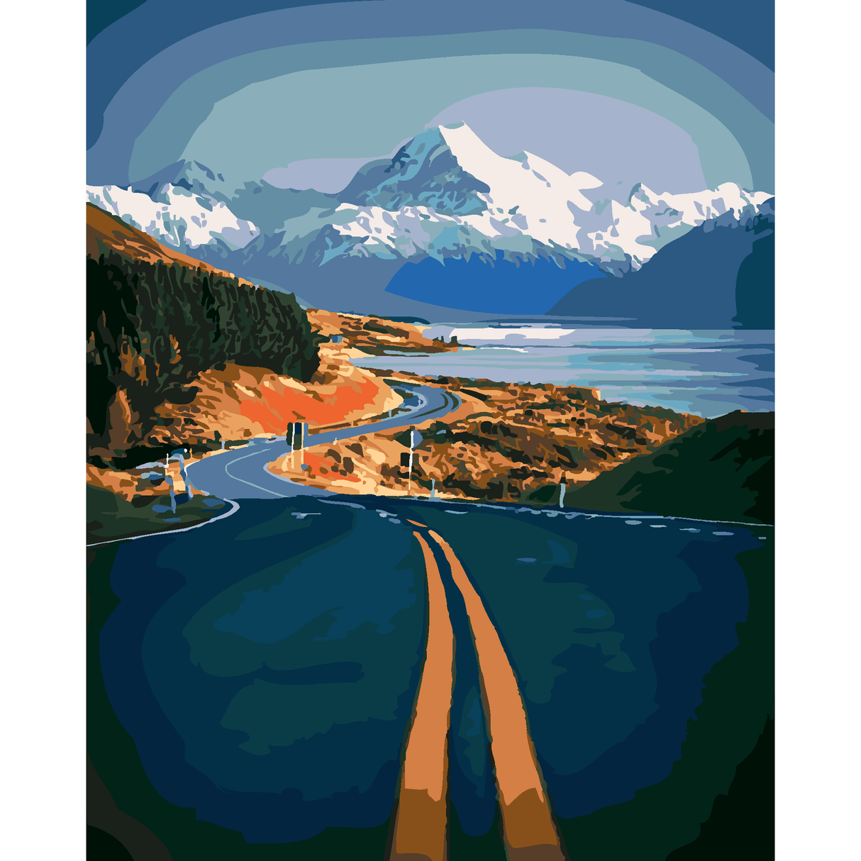 Kiwi Paint By Numbers - Aoraki Mount Cook