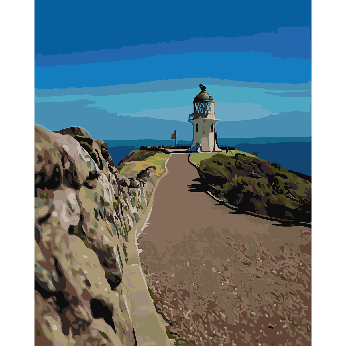 Kiwi Paint By Numbers - Cape Reinga Lighthouse