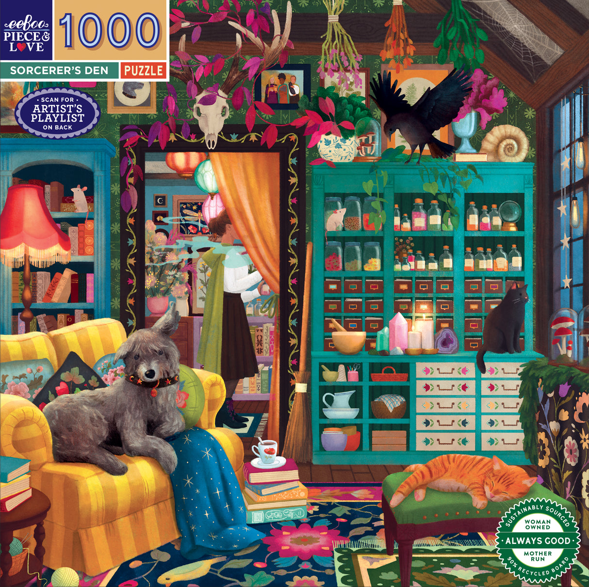 eeBoo: 1000pc Square Puzzle - Sorcerers Den