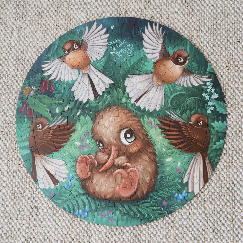 Fantail Flurry Round Puzzle - 100 Piece