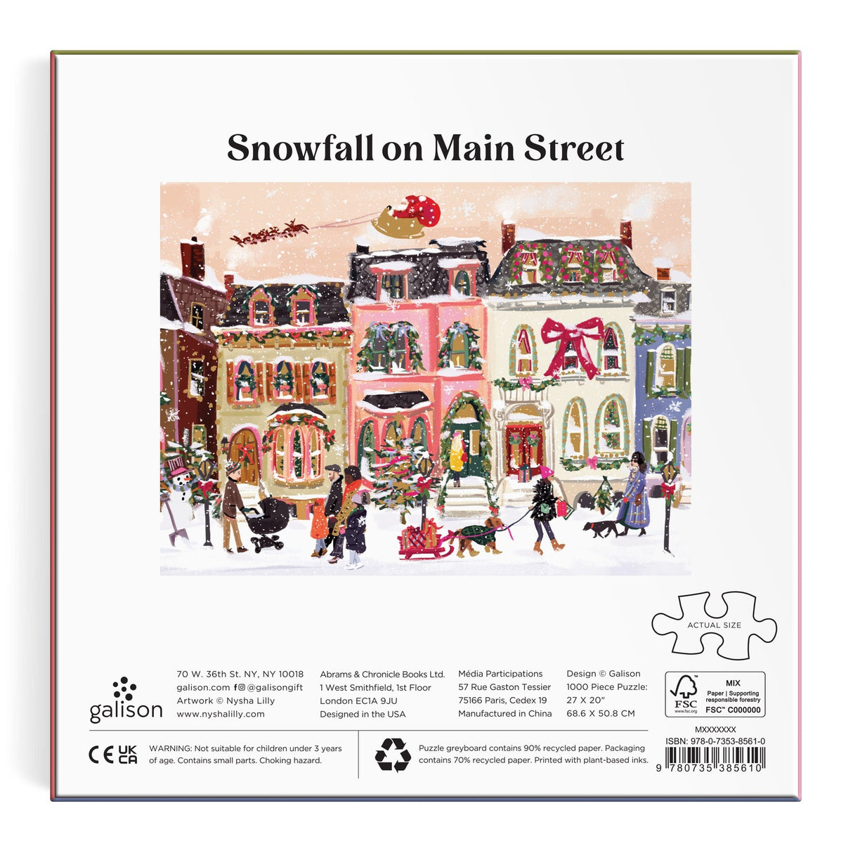 Galison Snowfall on Main Street Foil Puzzle - 1000 Piece