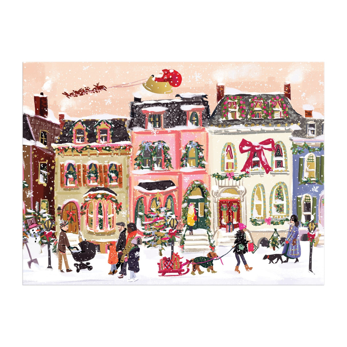Galison Snowfall on Main Street Foil Puzzle - 1000 Piece