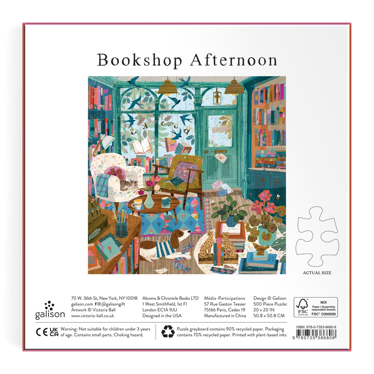 Galison Bookshop Afternoon Foil Puzzle - 500 Piece
