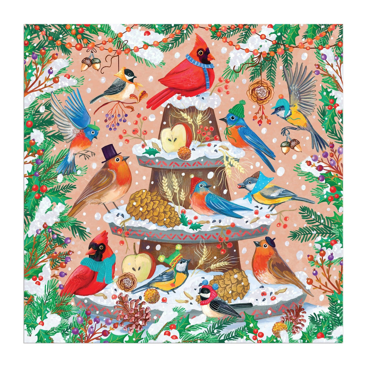 Galison Festive Feathers Foil Puzzle - 500 Piece
