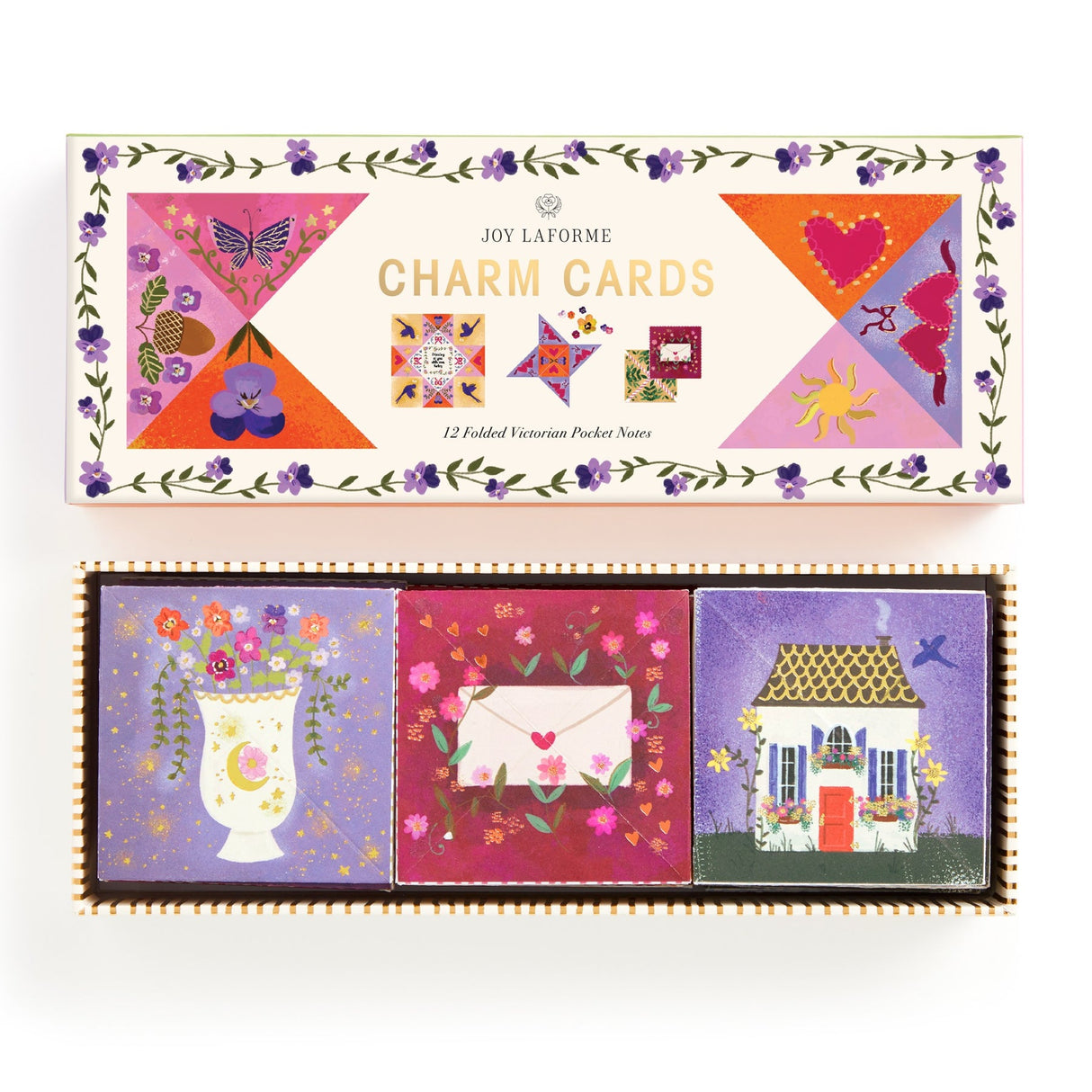 Galison Joy Laforme Charm Cards, 12 cards, 90 Pieces of Confetti