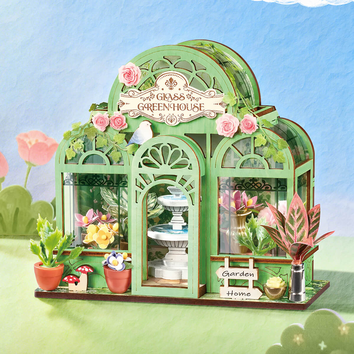 Rolife Green Fountain Garden DIY Miniture Puzzle - (DS049)