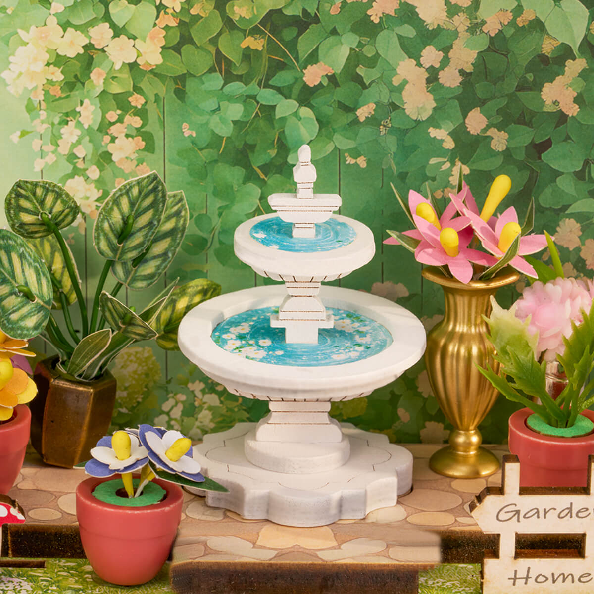 Rolife Green Fountain Garden DIY Miniture Puzzle - (DS049)