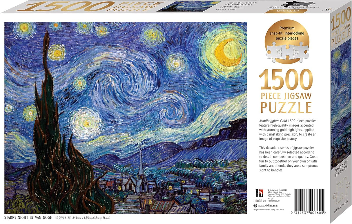 Mindbogglers Gold 1500pc Jigsaw Puzzle - Starry Night by Van Gogh