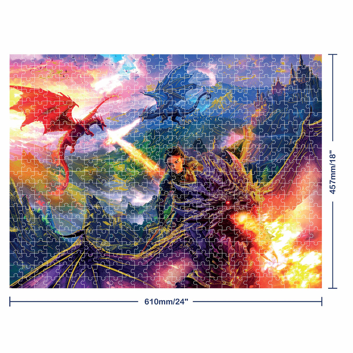 Mindbogglers Gold 500pc Jigsaw Puzzle - Dragon Riders
