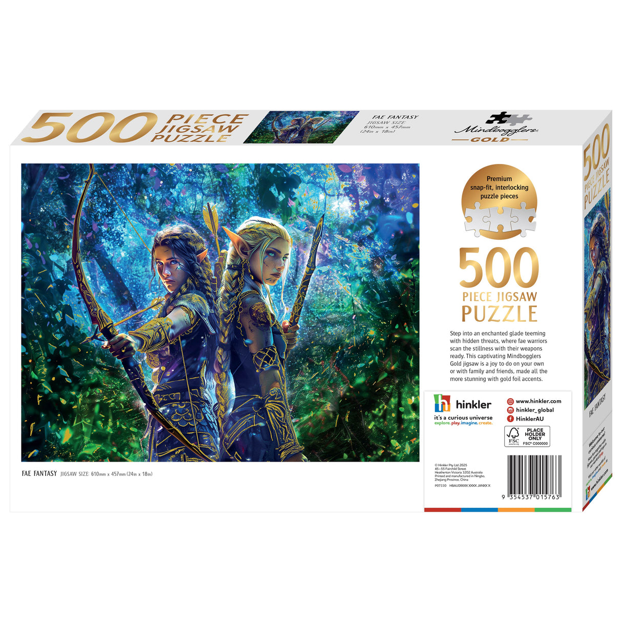 Mindbogglers Gold 500pc Jigsaw Puzzle - Fae Fantasy