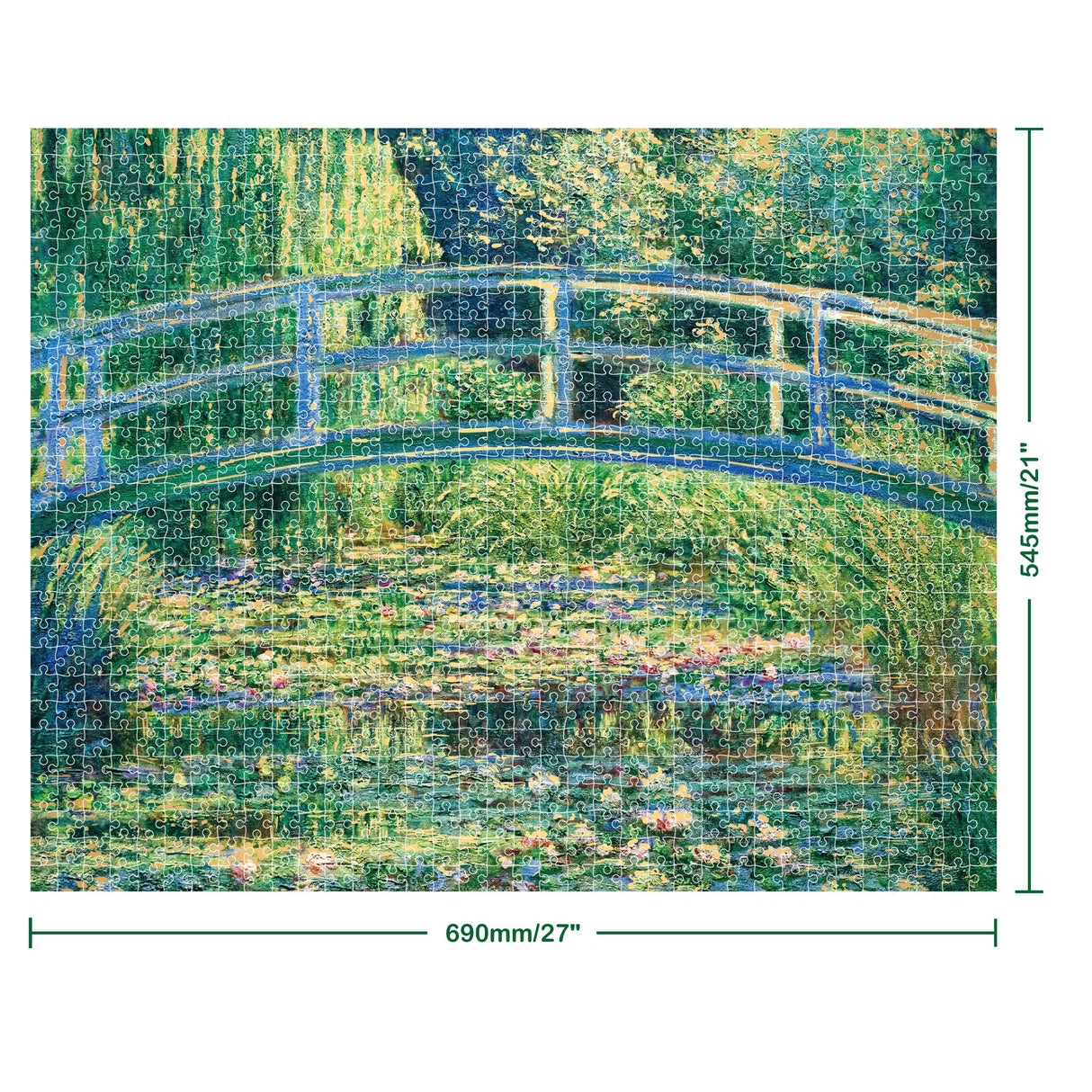 Mindbogglers Gold 1000pc Jigsaw Puzzle - Bridge Over a Pond of Water Lilies