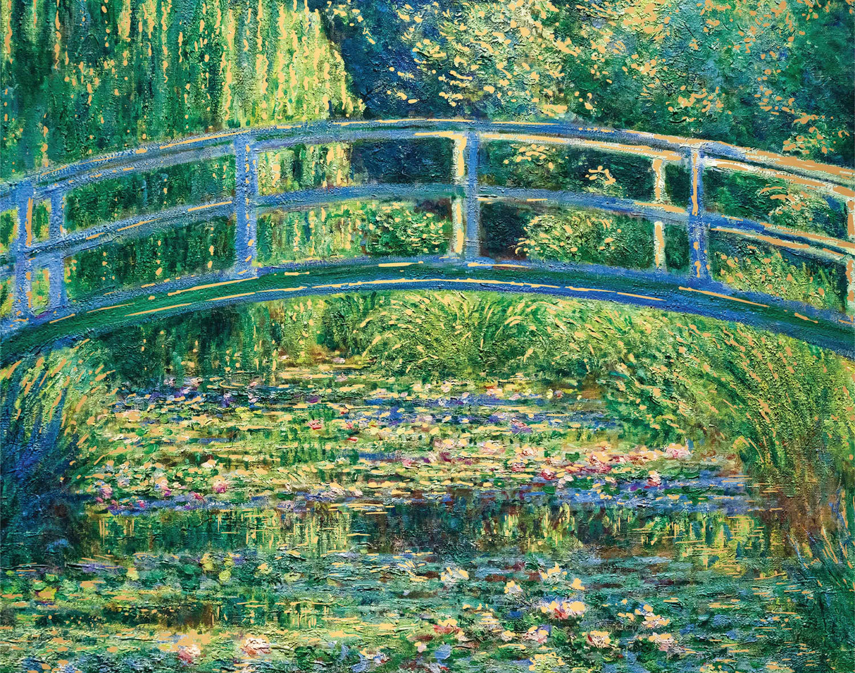 Mindbogglers Gold 1000pc Jigsaw Puzzle - Bridge Over a Pond of Water Lilies