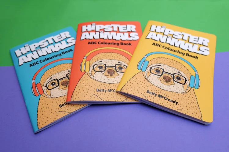 Hipster Animals ABC Colouring Book
