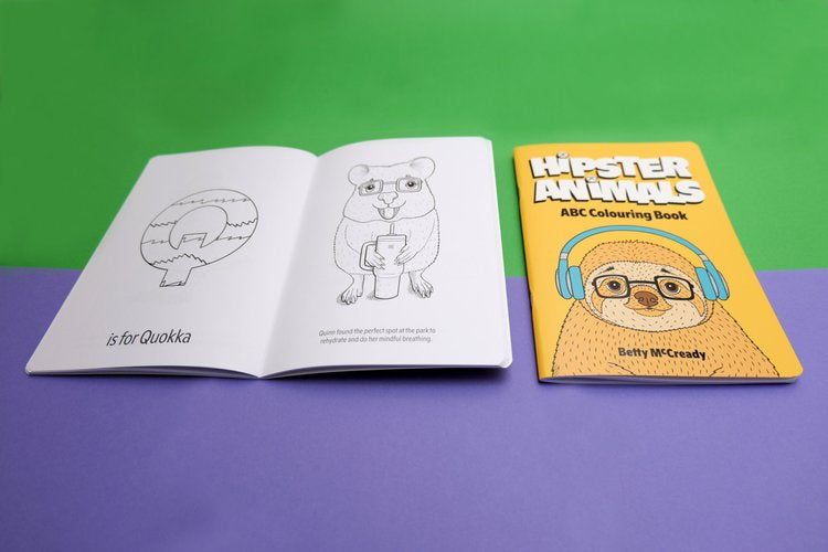Hipster Animals ABC Colouring Book
