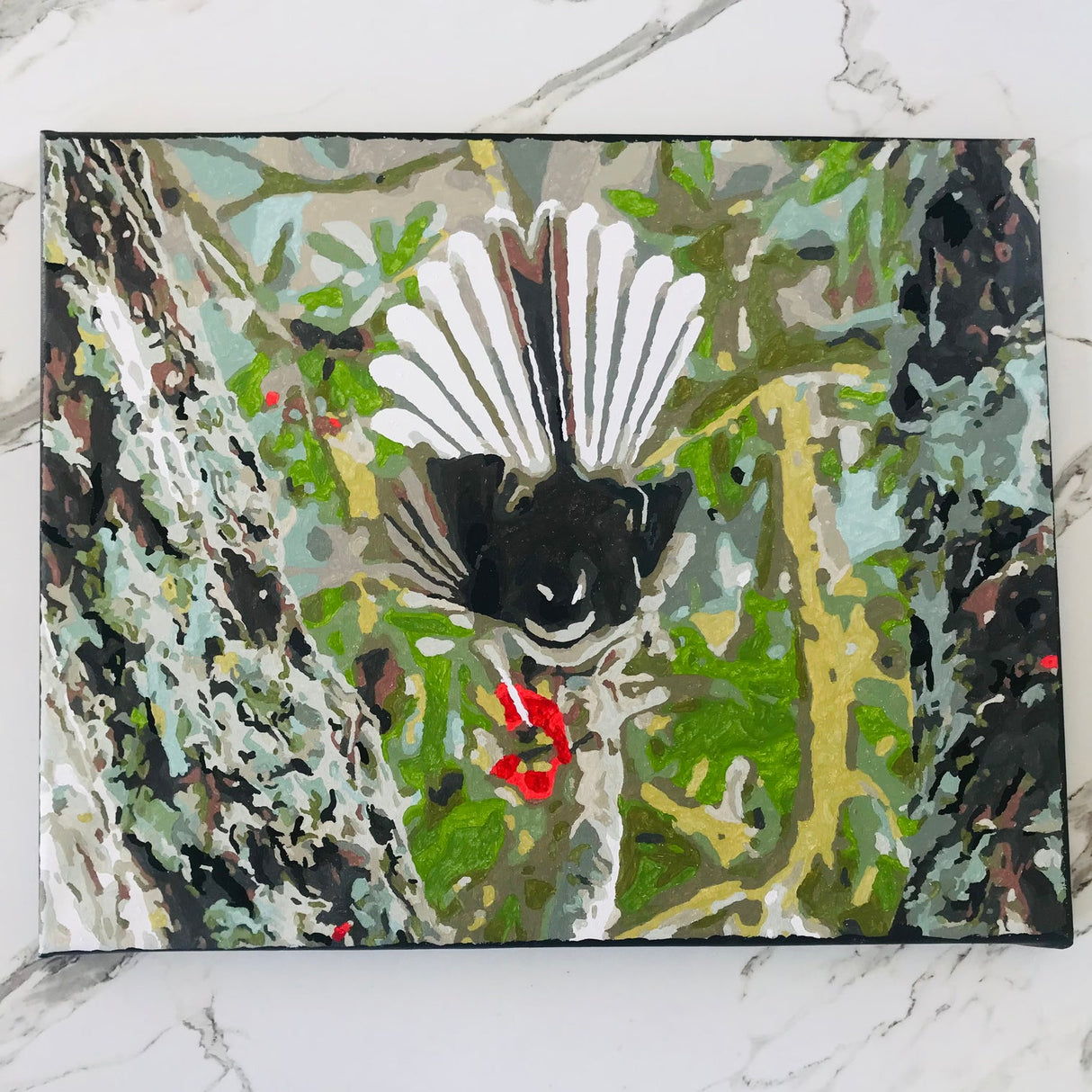Kiwi Paint By Numbers - Fantail - Piwakawaka