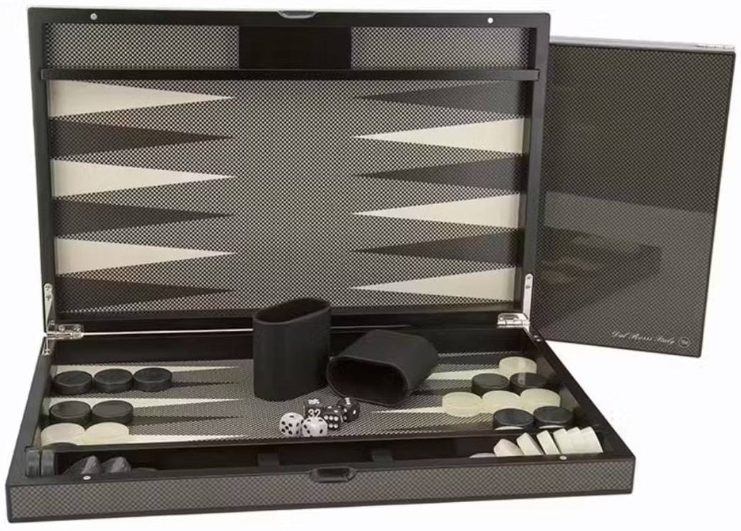 Dal Rossi 18" Carbon Fibre Finish Backgammon