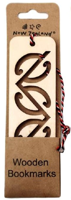 NZ Laser Cut Wooden Bookmark - Koru Type 1
