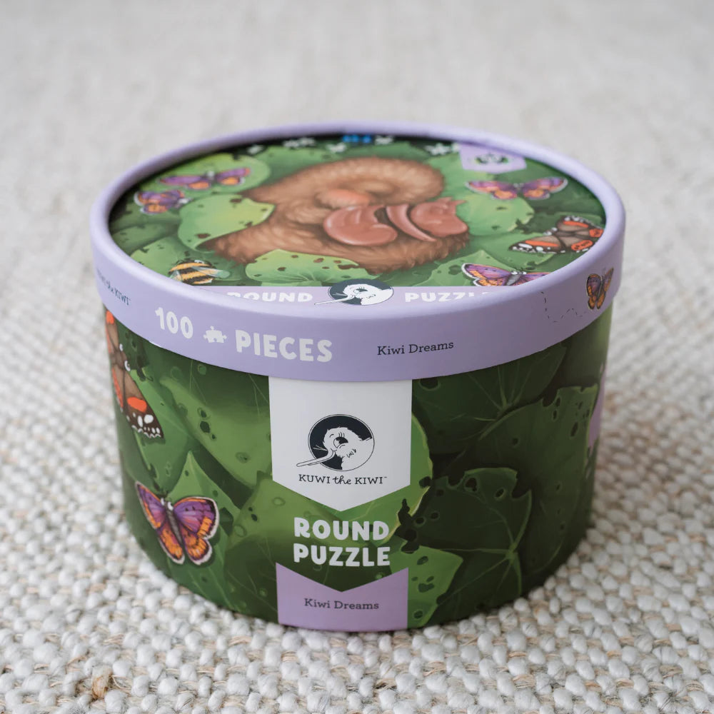 Kiwi Chick Nap Round Puzzle - 100 Piece