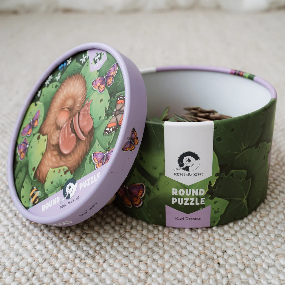 Kiwi Chick Nap Round Puzzle - 100 Piece