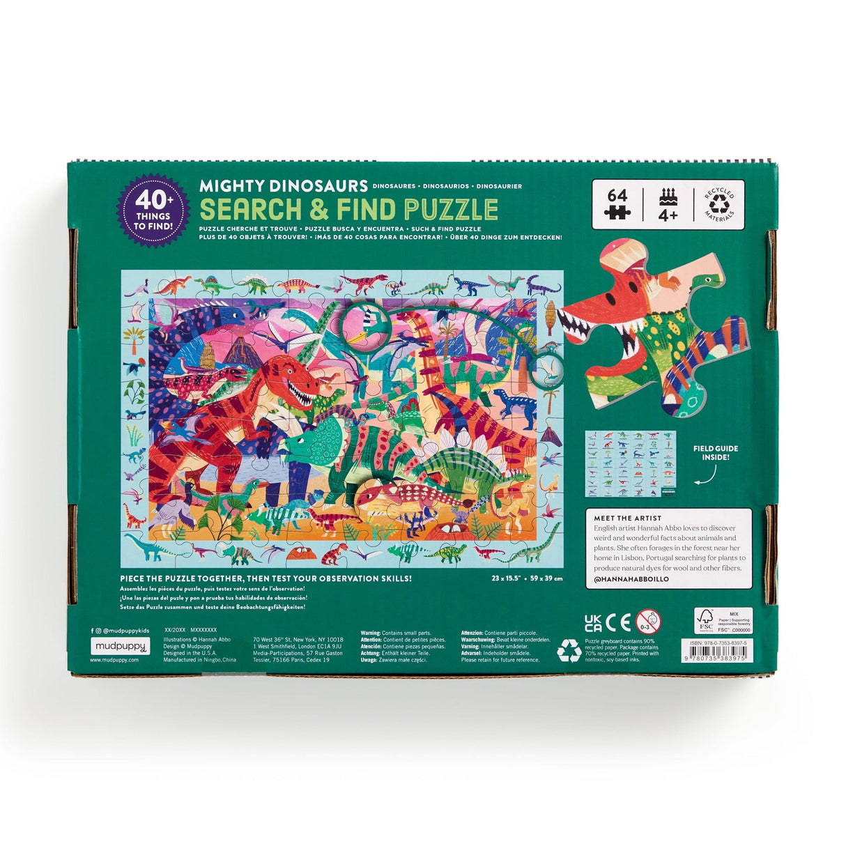 MudPuppy: Mighty Dinosaur Search & Find Puzzle - 64pc