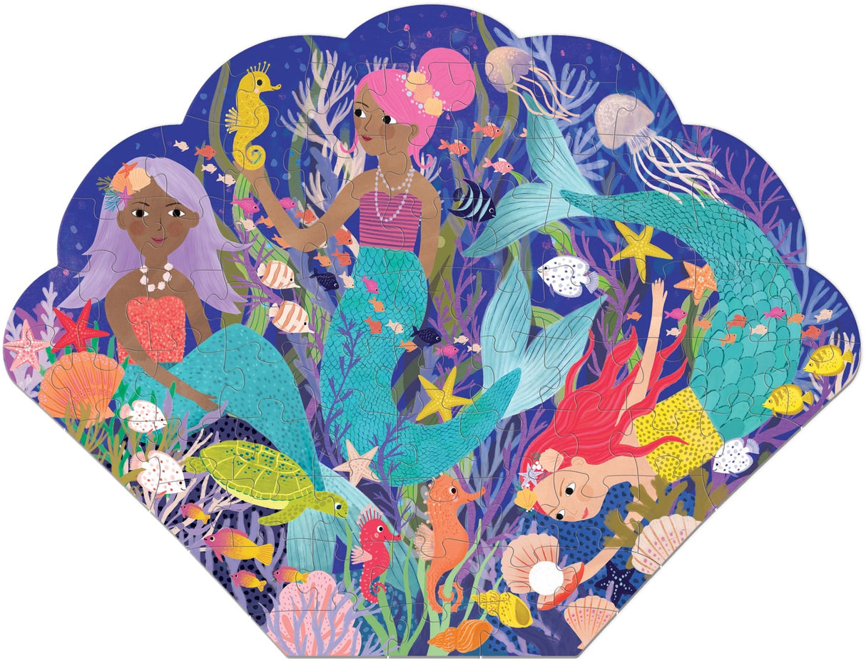 MudPuppy: Mermaid Cove Shaped Scene Puzzle - 75pc
