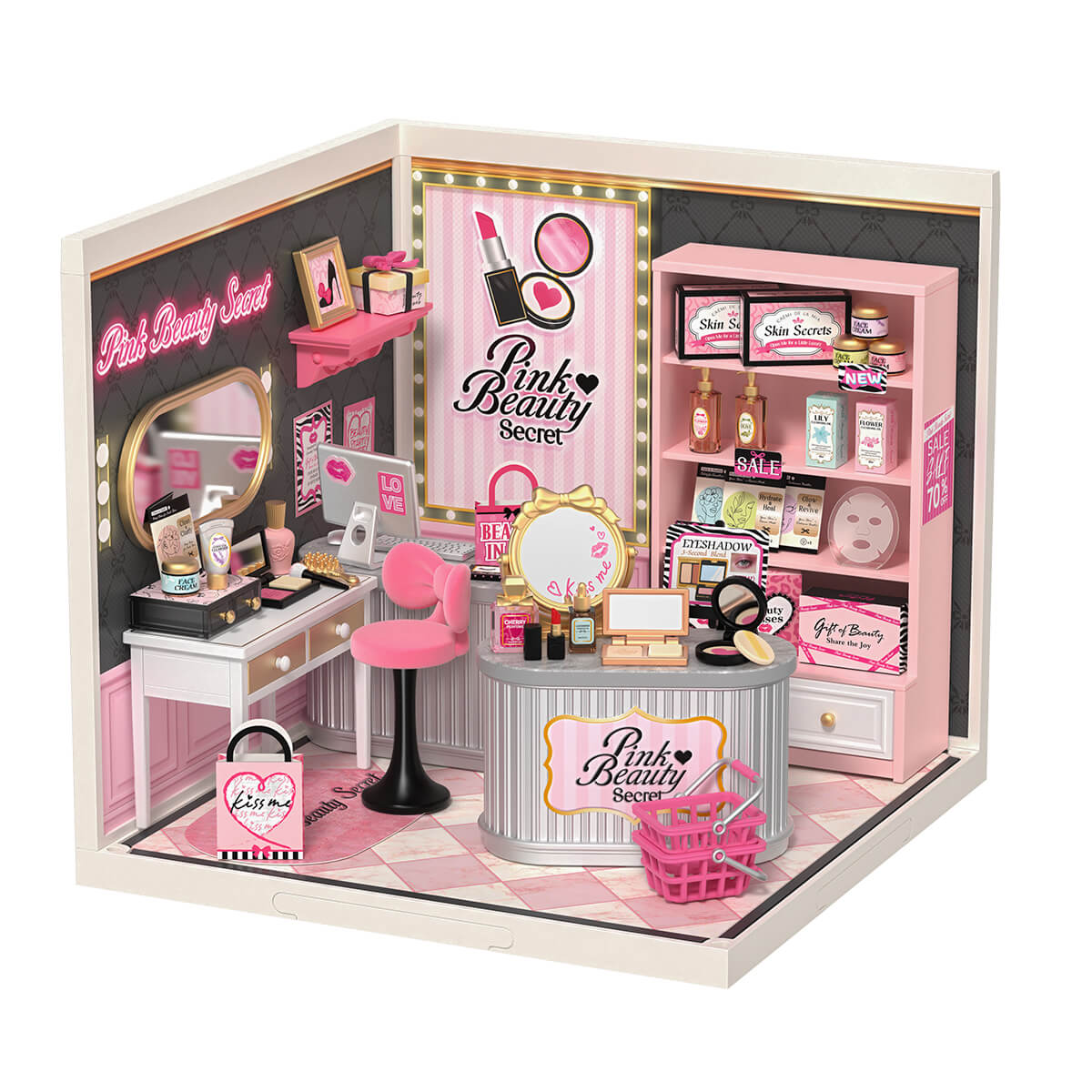 Rolife: Pink Beauty Secret - Super Creator Plastic DIY Miniature Puzzle