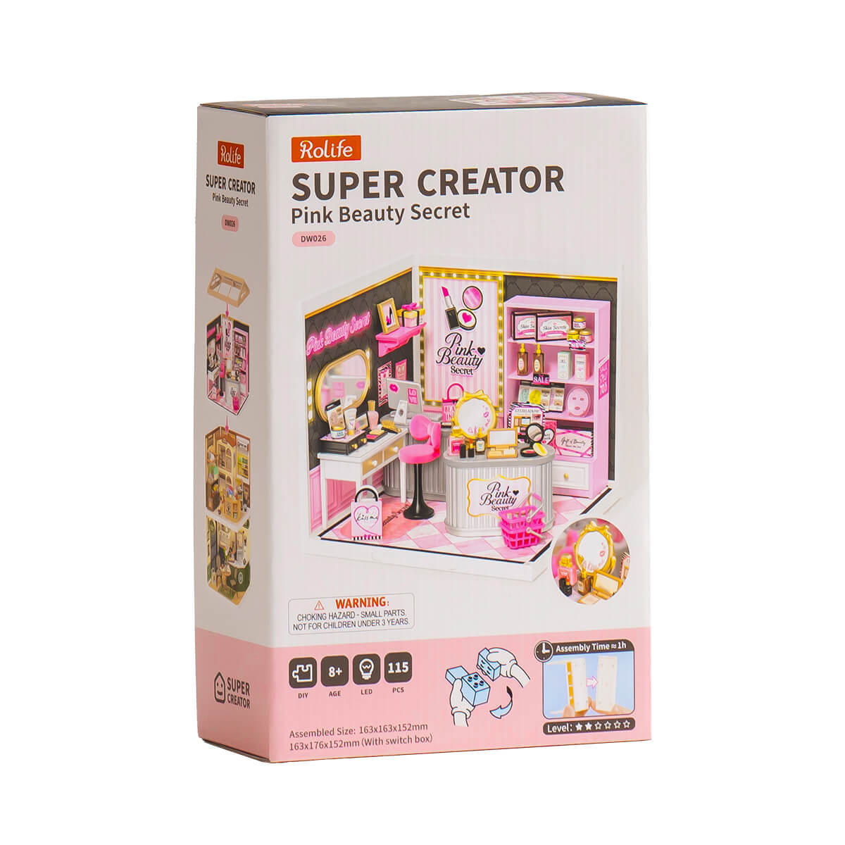Rolife: Pink Beauty Secret - Super Creator Plastic DIY Miniature Puzzle