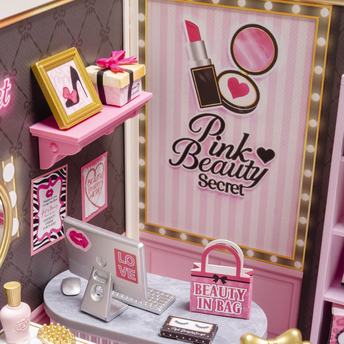 Rolife: Pink Beauty Secret - Super Creator Plastic DIY Miniature Puzzle