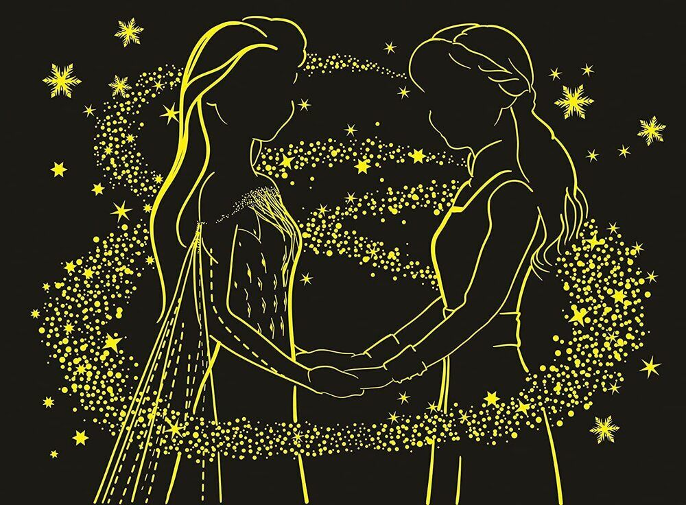 Ravensburger - Disney Starline Sisters Anna & Elsa - Glow in the Dark - 500 Piece