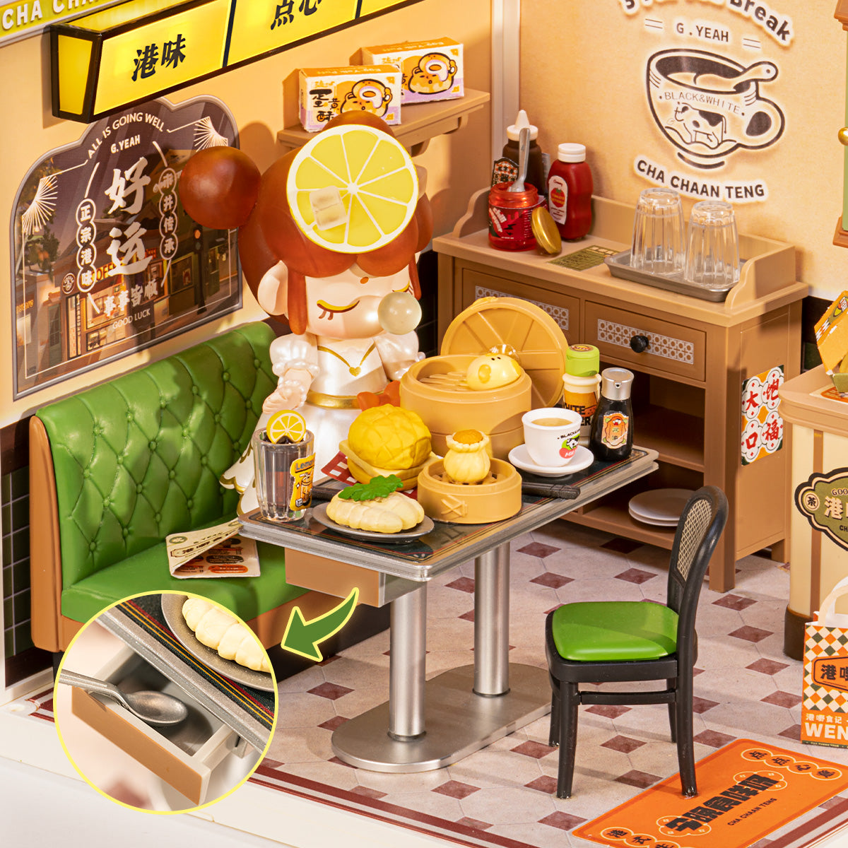 Rolife: Hong Kong Bites Cafe - Super Creator Plastic DIY Miniature Puzzle