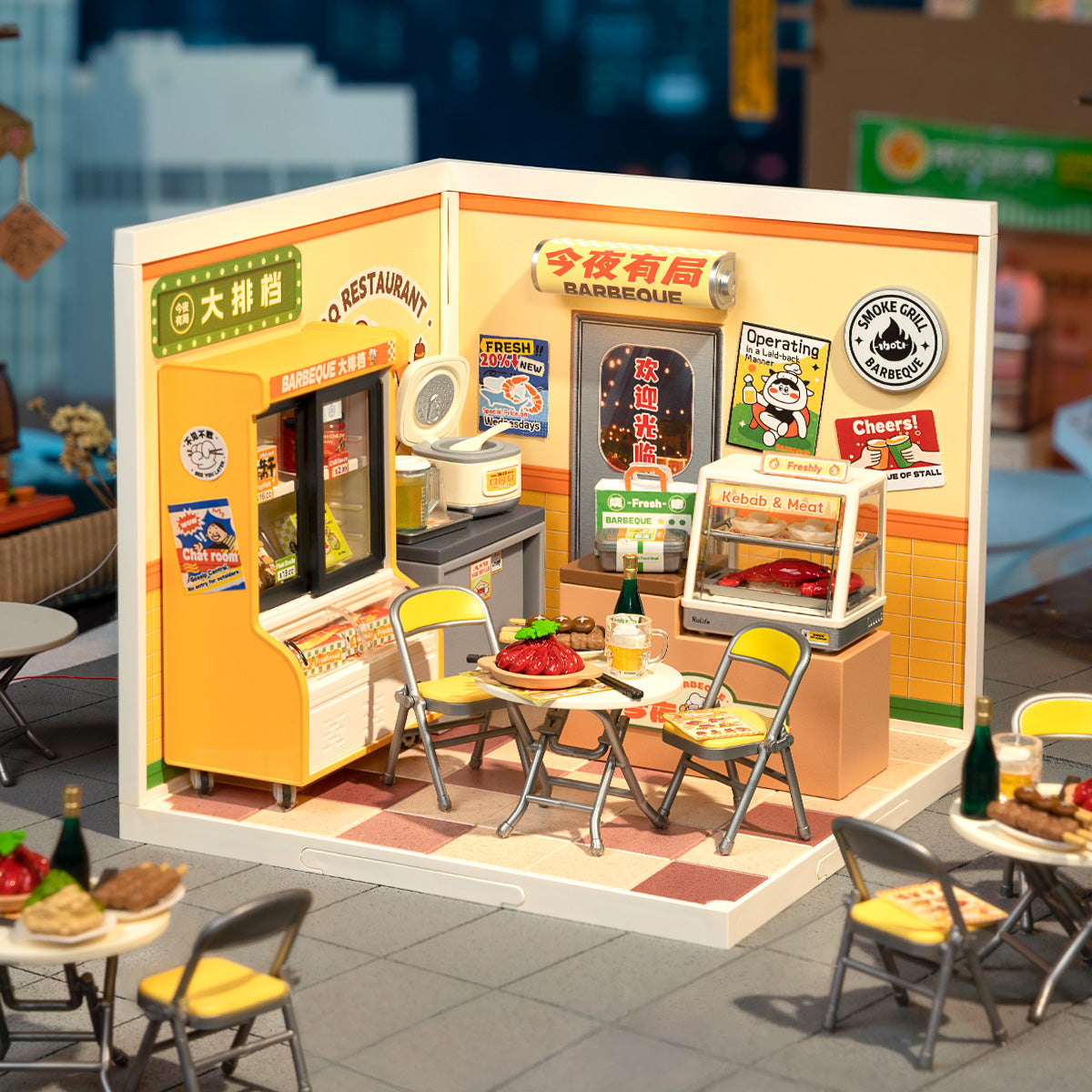 Rolife: Night Out Food Stall - Super Creator Plastic DIY Miniature Puzzle