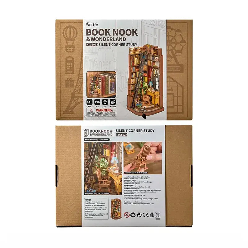 Rolife Silent Corner Study Book Nook DIY Miniature Puzzle - (TGE02)