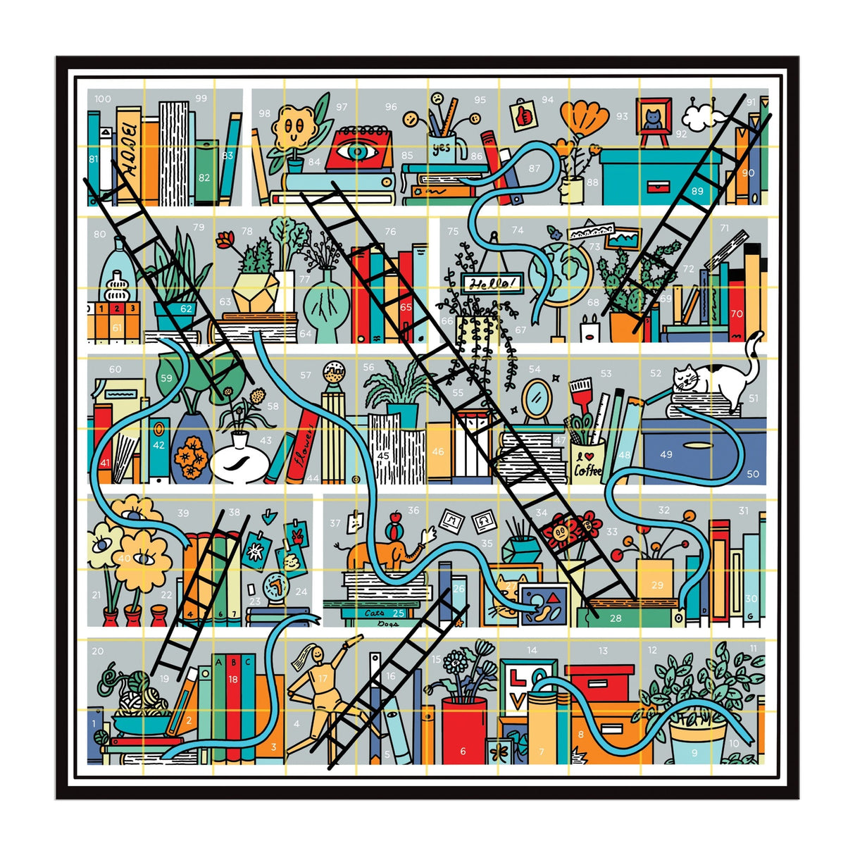 Galison Books and Ladders Classic Board Game