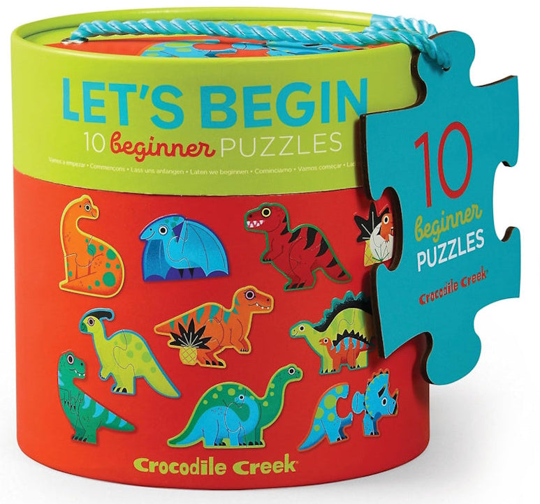 Crocodile Creek: Let's Begin Canister Puzzle - Dinosaurs (10 x 2pc)